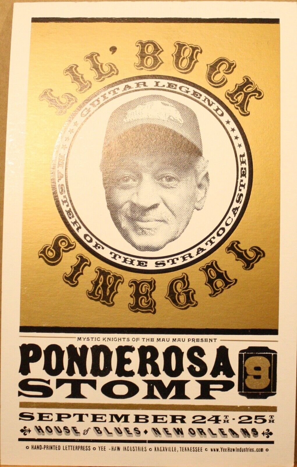 LIL' BUCK SINEGAL *PONDEROSA STOMP 9* Concert Poster 13x8 Card Stock NEW ORLEANS