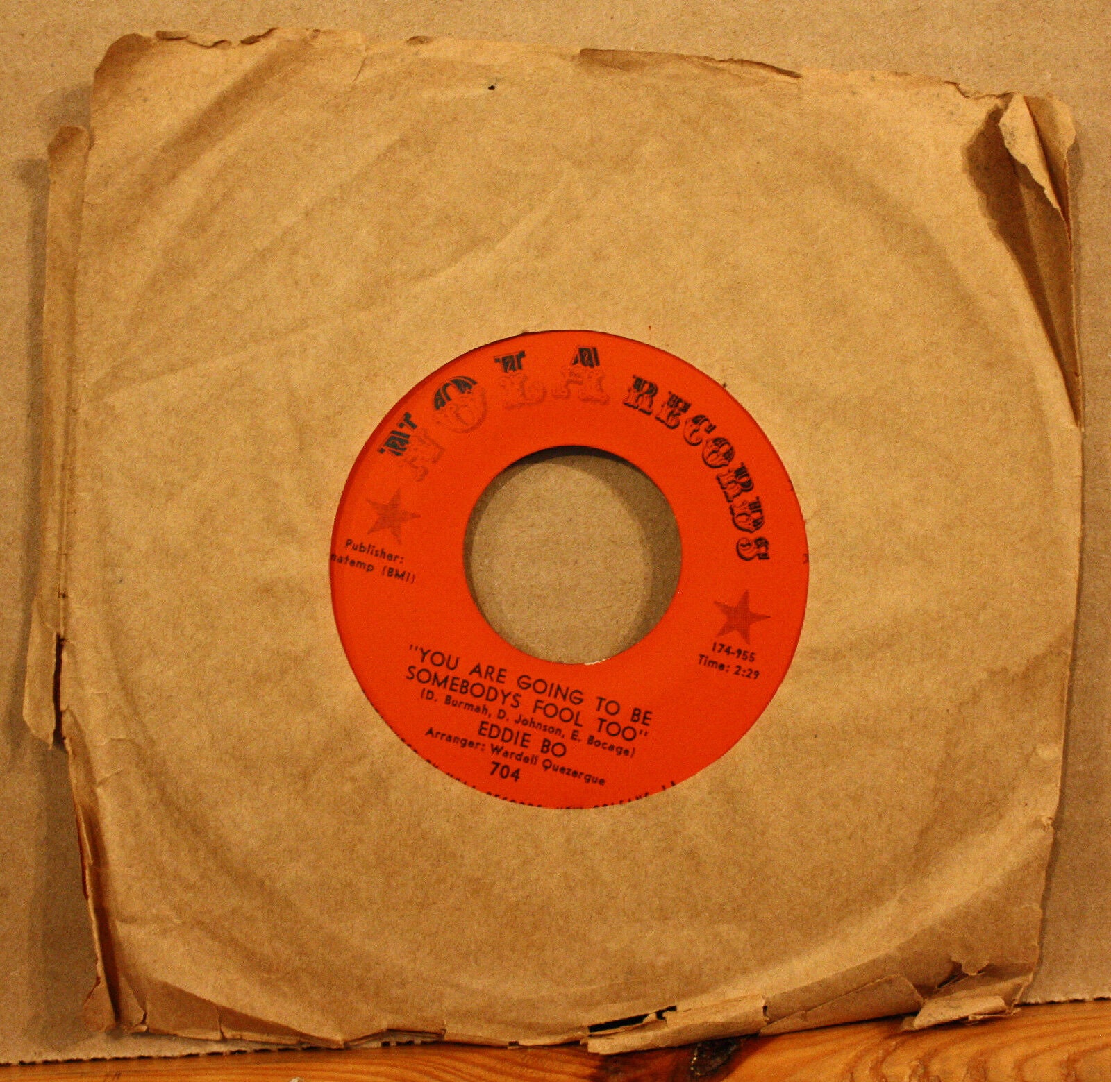 EDDIE BO Gonna Be Somebody's Fool HEAP SEE FEW KNOW New Orleans Soul 45 NOLA 704