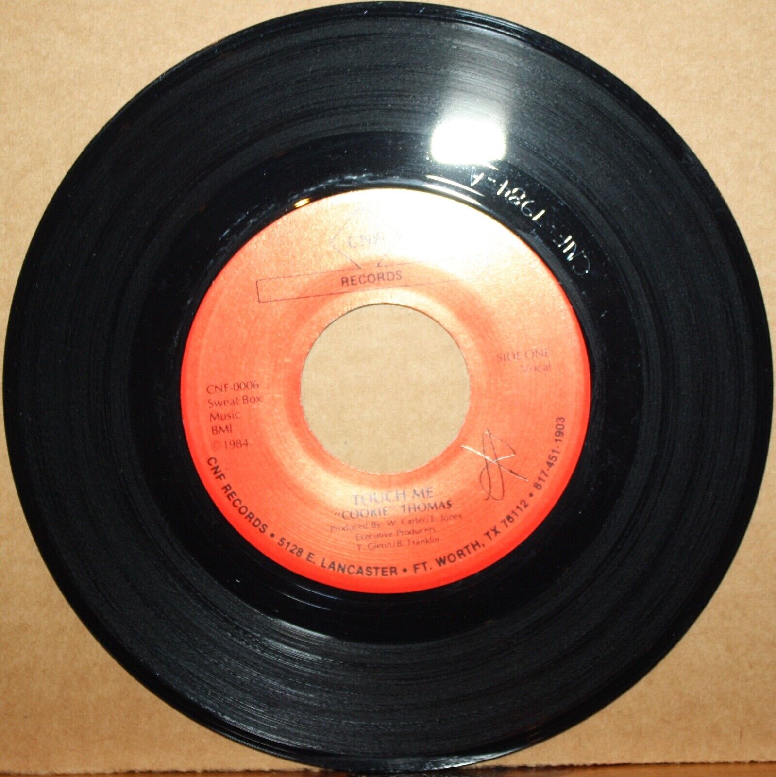 "COOKIE" THOMAS **TOUCH ME** Modern Electro Funk 45 on CNF 0006