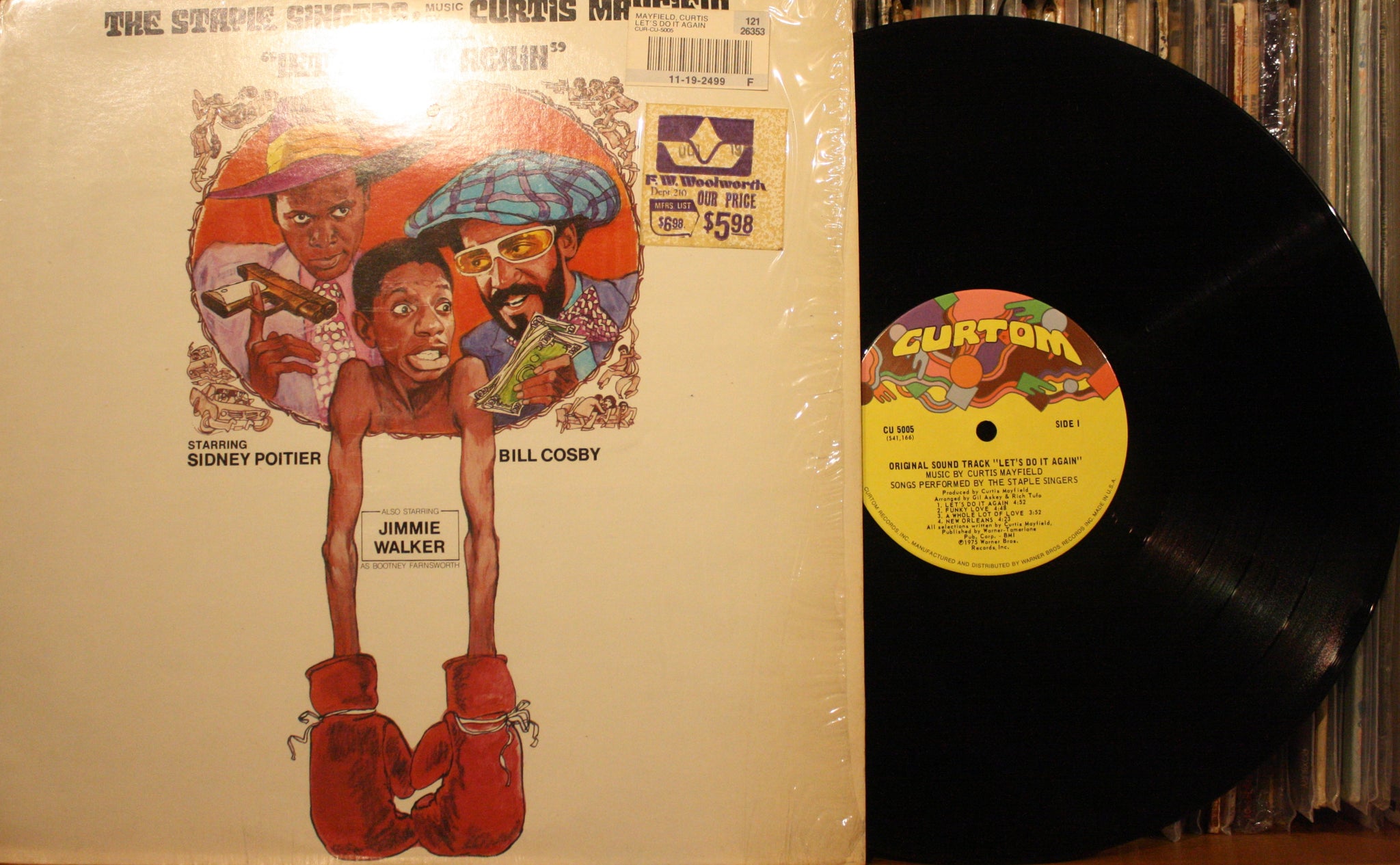 STAPLE SINGERS *Let's Do It Again* ORIGINAL SOUNDTRACK on CURTOM 5005 Original Pressing