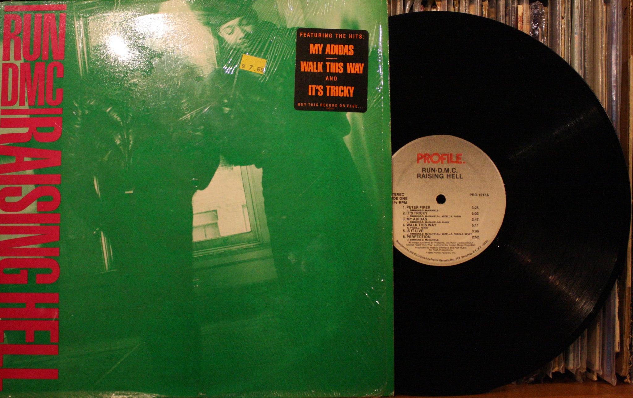 RUN-DMC *Raising Hell* 1986 Hip Hop LP on PROFILE PRO 1217 Original Pressing